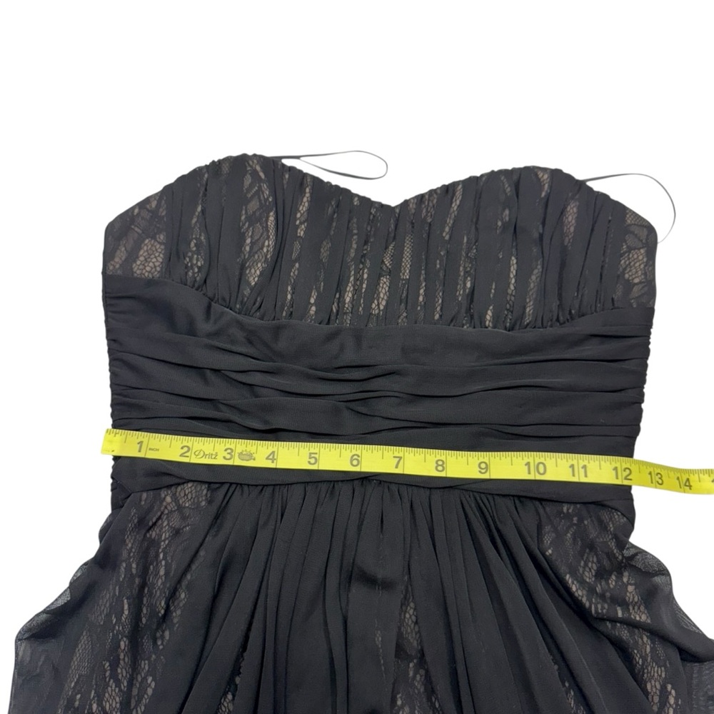 Max & Cleo Strapless Babydoll Dress Size 4 Black Pleated Cocktail Party Grunge - Picture 12 of 13